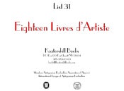  LIST 31 - Eighteen Livres d'Artiste