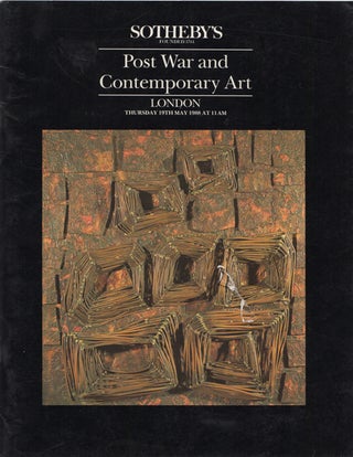 Item #17691 Post War and Contemporary Art. London. Thursday 19th May 1988. Sotheby's