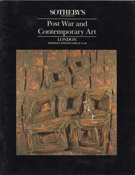 Item #17691 Post War and Contemporary Art. London. Thursday 19th May 1988. Sotheby's.