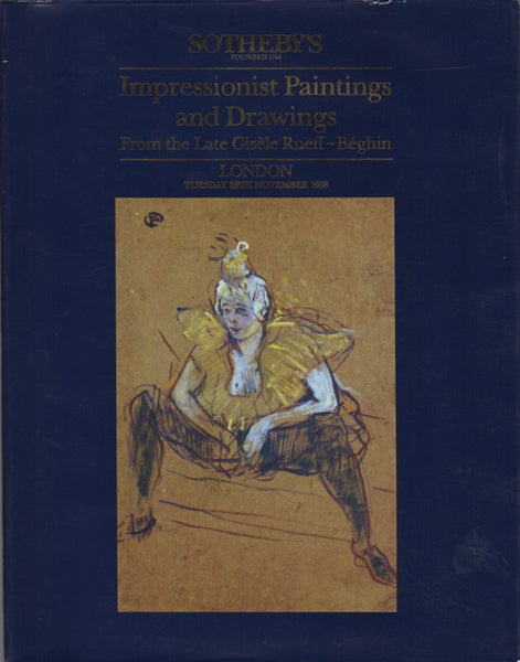 Item #17703 Impressionist Painting and Drawing From the Late Gisele Rueff-Beghin. London. Tuesday 29th November 1988. Sotheby's.