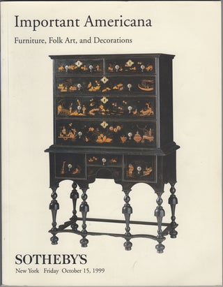 Item #19907 Important Americana: Furniture, Folk Art, and Decorations. Friday, October 15, 1999....