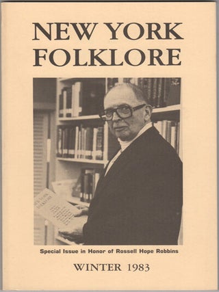 Item #23028 New York Folklore. Vol. IX, No. 3-4. Winter 1983: Special Issue in Honor of Rossell...