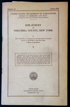 Item #24850 Soil Survey of Columbia County, New York. Number 45. Series 1923. Bureau of Chemistry...
