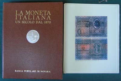 Item #25937 La moneta italiana: un secolo dal 1870. Gianluigi Barni Banca popolare di Novara. Cesare Johnson, Francesco Ogliari.
