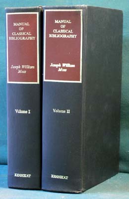 Item #26182 A Manual of Classical Bibliography: Comprising a Copious Detail of the Various...