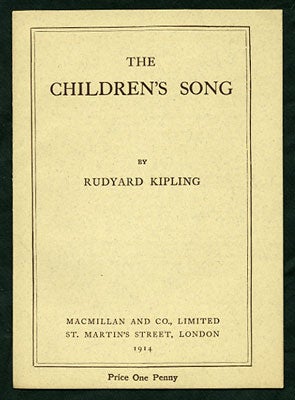 Item #26603 The Children's Song. Rudyard Kipling.
