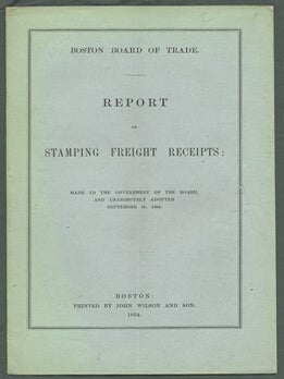 Item #27277 Report on Stamping Freight Receipts: Made to the Government of the Board, and...