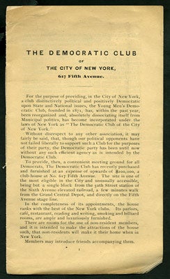 Item #27339 The Democratic Club of the City of New York, 617 Fifth Avenue. Democratic Club of the...