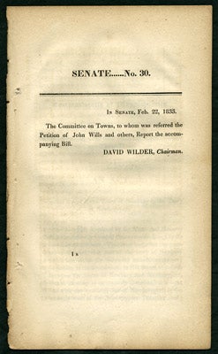 Item #27564 An Act to Annex a part of the Town of Newbury to the Town of Newburyport. Senate....No. 30. Massachusetts.