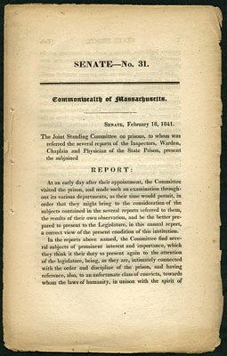 Item #27566 The Joint Standing Committee on Prisons, to whom was referred the several reports of...