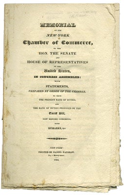 Item #27645 Memorial of the New York Chamber of Commerce, to the Hon. The Senate and House of...