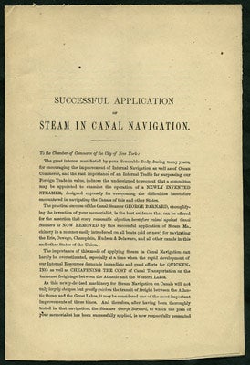 Item #27647 Successful Application of Steam in Canal Navigation. To the Chamber of Commerce of...