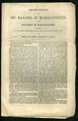 Item #27800 Second Speech of Mr. Rantoul, of Massachusetts, on the Coalition in Massachusetts,...