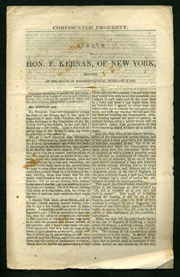 Item #27818 Confiscated Property. Speech of Hon. F. Kernan, of New York, delivered in the House...