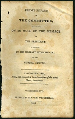 Item #27967 Report, in Part, of the Committee, on so much of the Message of the President, as...
