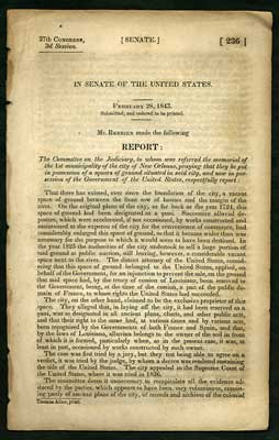 Item #28005 In Senate of the United States. February 28, 1843. Submitted, and ordered to be...