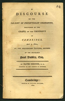 Item #28048 A Discourse on the Validity of Presbyterian Ordination, delivered in the Chapel of...