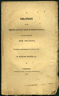 Item #28334 An Oration on the Influence of Moral Causes on National Character, delivered before...