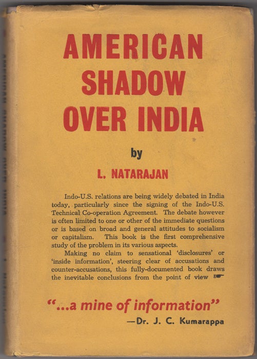 Item #30421 American Shadow Over India. L. Natarajan.