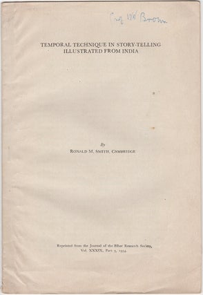 Item #30623 "Temporal Technique in Story-Telling Illustrated from India," Reprinted from Vol....
