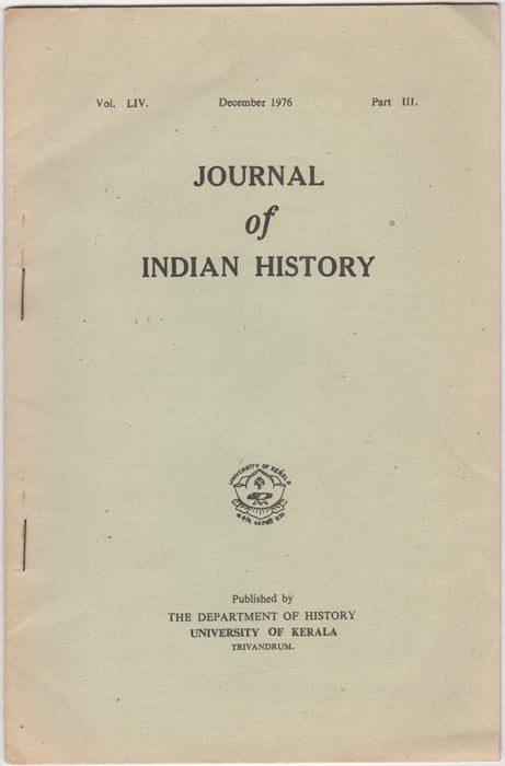 Item #30627 "Suttee: A Study in Western Reactions," [from] Journal of Indian History. Vol. LIV. December 1976. Part III. Arvind Sharma.