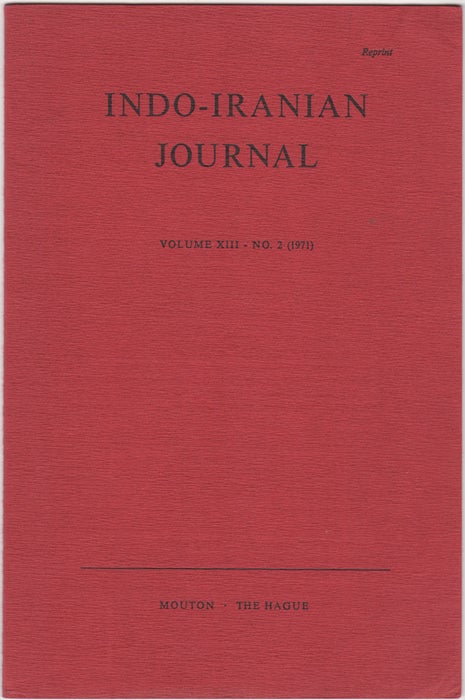 Item #30689 "Rigvedic Amur, Amaritr-, Marmartu, etc." [Reprint from] Indo-Iranian Journal. Volume XIII, No. 2. (1971). Stanley Insler.