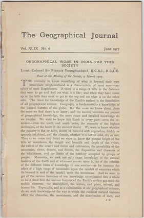 Item #30710 "Geographical Work in India for this Society" [and] "Yun-Nan and the West River of...