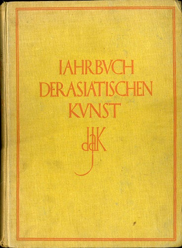 Item #30809 Jahrbuch Der Asiatischen Kunst. Erster Band. Georg Biermann.