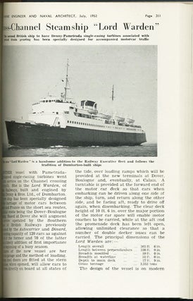 Item #31003 The Marine Engineer and Naval Architect. Vol. 75. From January to December, 1952....