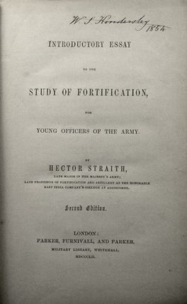 Item #31401 Introductory Essay to the Study of Fortification, for Young Officers of the Army....
