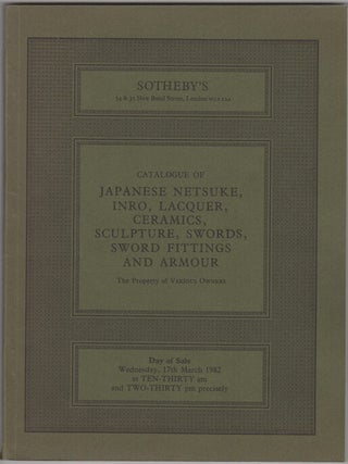 Item #32113 Catalogue of Japanese Netsuke, Inro, Lacquer, Ceramics, Sculpture, Swords, Sword...