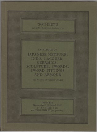 Item #32113 Catalogue of Japanese Netsuke, Inro, Lacquer, Ceramics, Sculpture, Swords, Sword...