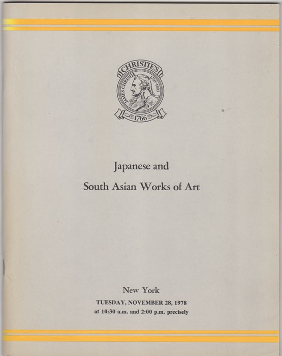 Item #32214 Japanese, and South Asian Works of Art. Japanese Ceramics, Metalwork, Prints, Paintings, Ivories, Lacquer and Works of Art and South Asian Sculpture. November 28, 1978. Manson Christie, Woods.