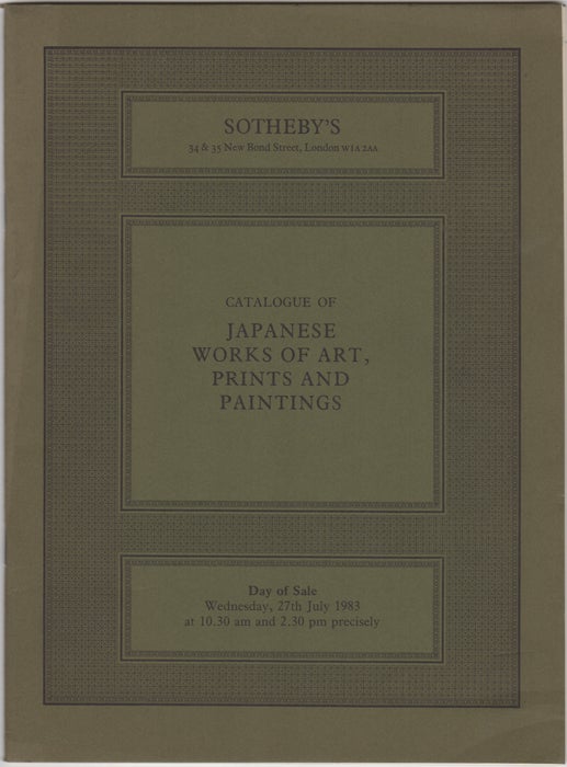 Sotheby's (Sotheby Parke Bernet & Co.) - Fine Japanese Works of Art, Prints and Paintings. 27 July 1983
