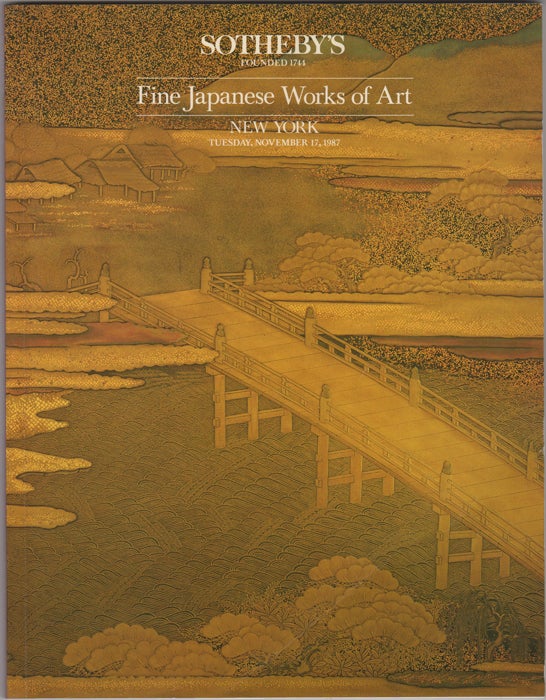 Item #32260 Fine Japanese Works of Art. November 17, 1987. Sotheby Parke Bernet, Co.