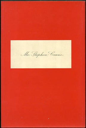 Item #32682 Stephen Crane. Sarah. Glenn Horowitz Bookseller Funke