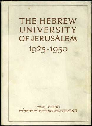 Item #32929 The Hebrew University of Jerusalem 1925-1950. Manka Hebrew University. Spiegel, ed