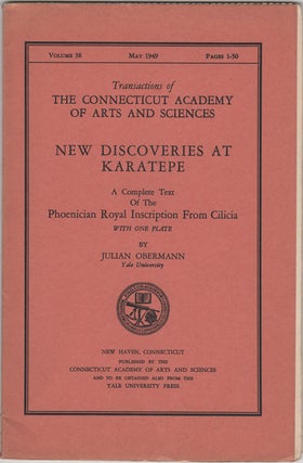 Item #32950 New Discoveries at Karatepe. A Complete Text of the Phoenician Royal Inscription from...