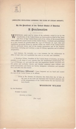Item #33762 (Abrogating Regulations Governing the Flying of Civilian Aircraft). A Proclamation By...