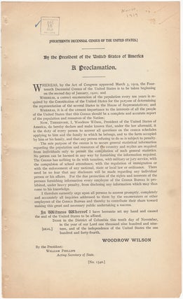 Item #33947 [Fourteenth Decennial Census of the United States]. By the President of the United...