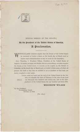 Item #33949 [Special Session of the Senate]. By the President of the United States of America. A...