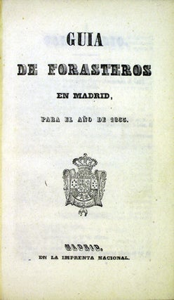Item #34200 Guia de forasteros en Madrid, para el año de 1853 [with] Estado Militar de España...