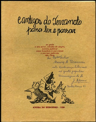Item #34220 Cantigas do Terramoto para ler e passar [with ALS]. João Afonso
