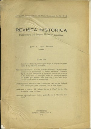 Item #34871 Revista Histórica. Publicación del Museo Histórico Nacional. Año XXXV. Tomo XIII....