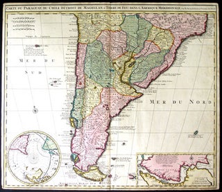 Carte du Paraguay, du Chili, Détroit de Magellan, & Terre de Feu, dans l'Amerique Meridionale par la veuve de Nicholas Visscher.