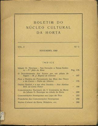 Item #35184 Boletim do Núcleo Cultural da Horta. Vol. 2, No. 2, Novembro, 1960. Frederico...