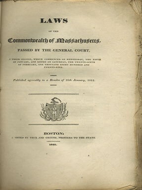 Item #35287 Laws of the Commonwealth of Massachusetts, passed by the General Court, at their...