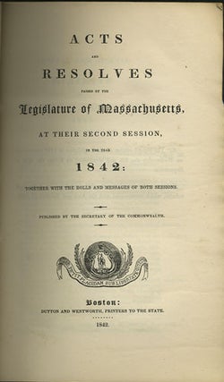 Item #35339 Acts and Resolves passed by the Legislature of Massachusetts, at their Second...