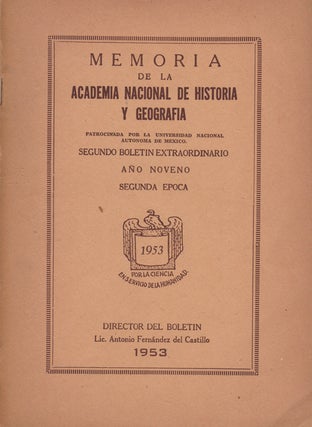 Item #35692 Memoria de la Academia Nacional de Historia y Geografia. Segundo Boletin...