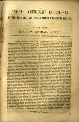 Item #35907 "North American" documents: letters from Geo. Law, Ephraim Marsh, &...